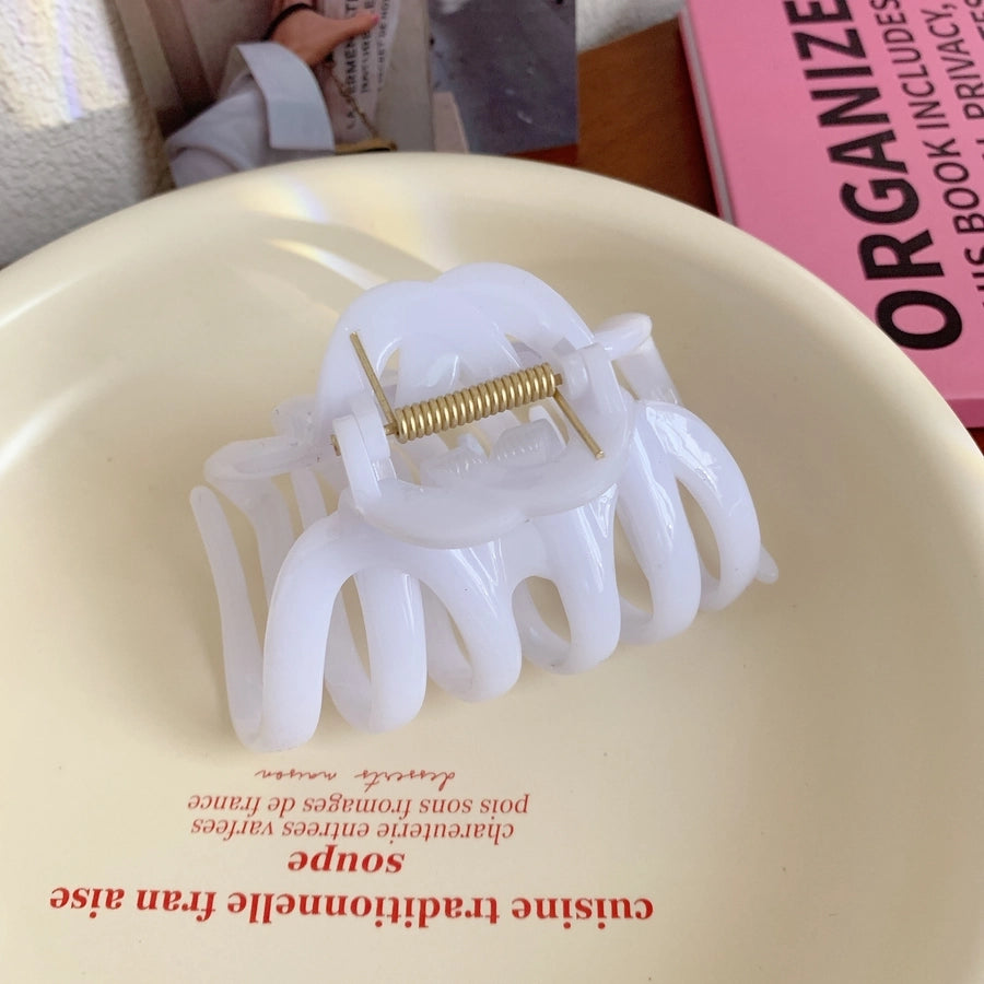 Women's Casual Simple Style Solid Color Plastic Hair Claws