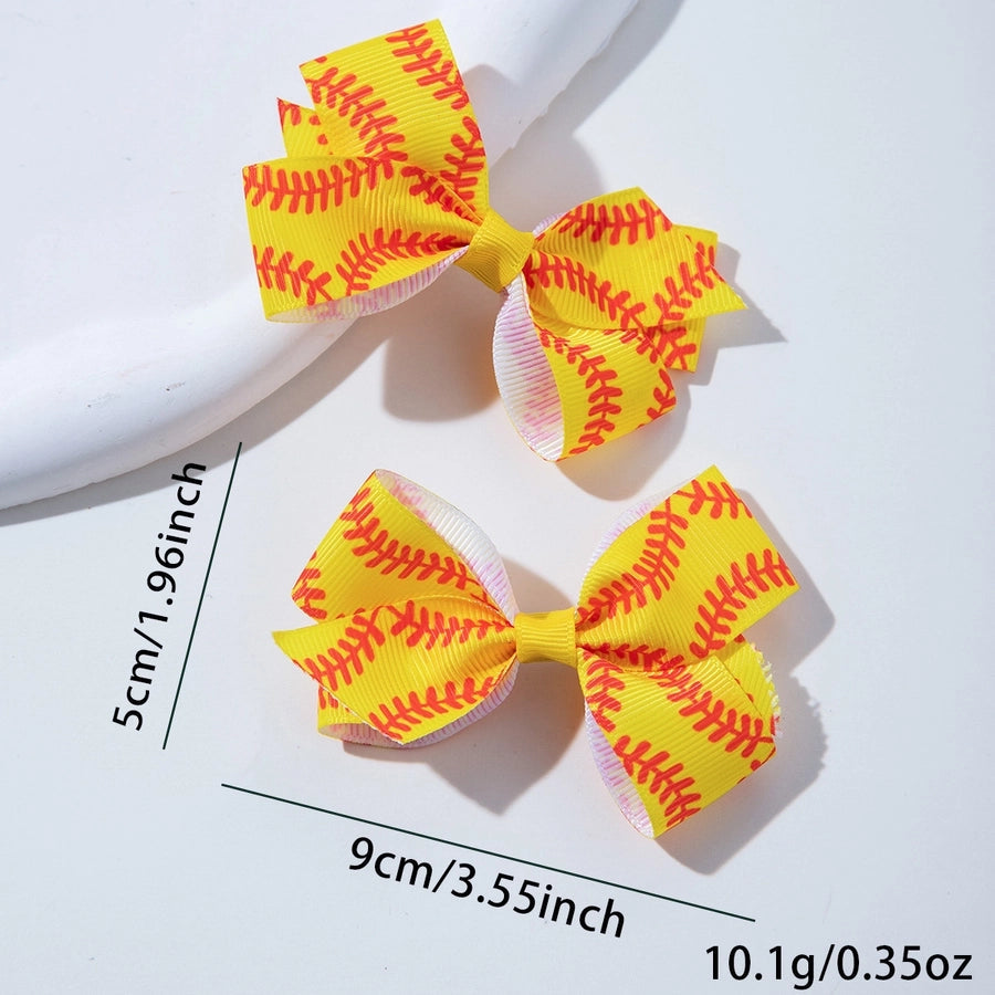 children's bow hair accessories girls' rugby dovetail hairpin cheerleading accessories metal duckbill clip