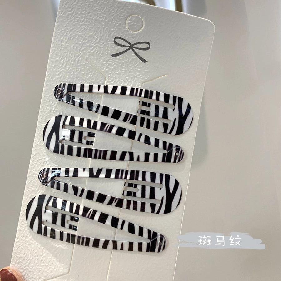 simple style water droplets metal plating hair clip 1 set