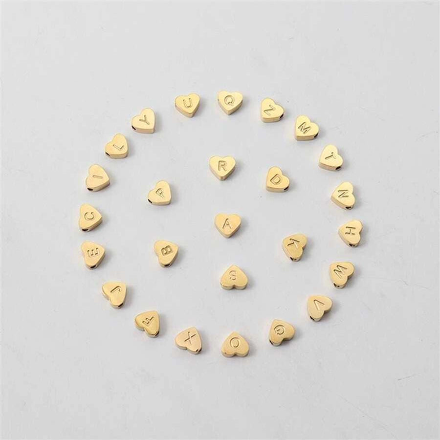 304 Stainless Steel Copper Letter Heart Shape Bracelets