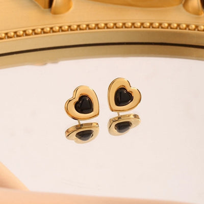 Jewelry Beach Tropical Streetwear Heart Shape 304 Stainless Steel 18K Gold Plated Jewelry Set