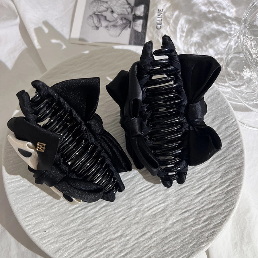 Women's Casual Simple Style Polka Dots Bow Knot Cloth Handmade Hair Claws