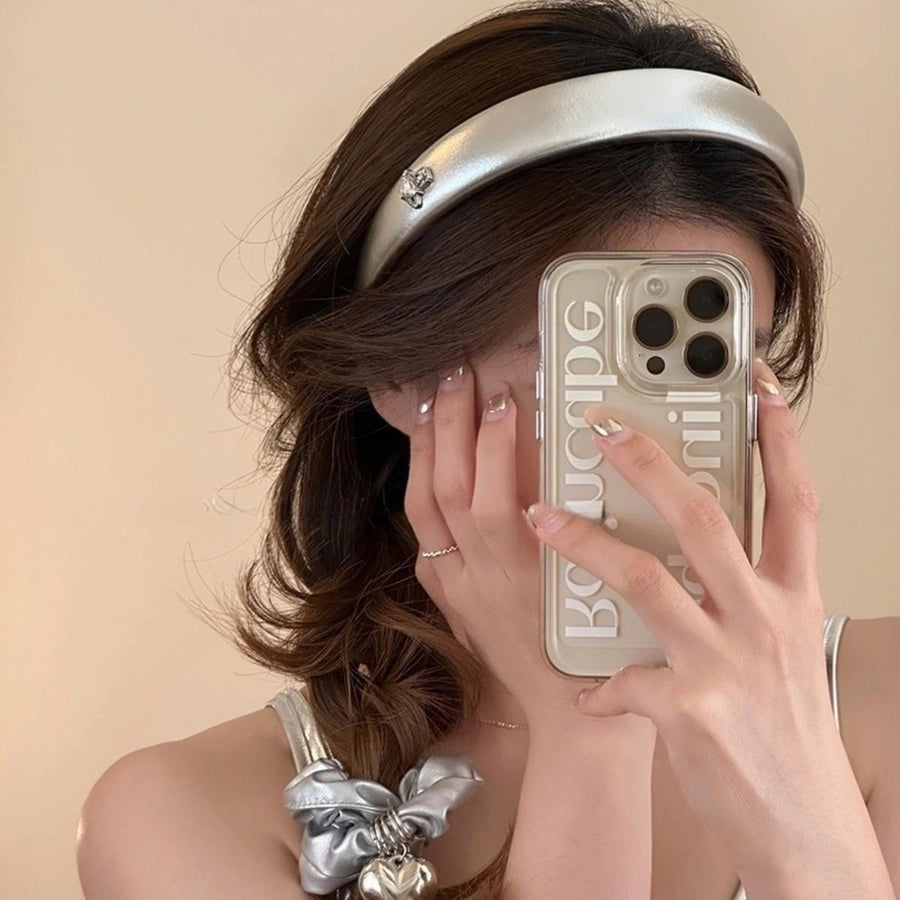 Women's Simple Style Classic Style Solid Color Pu Leather Hair Band