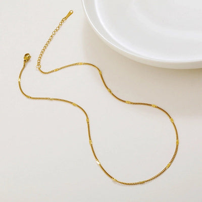 Jewelry Simple Style Geometric Solid Color Titanium Steel Chain Necklace