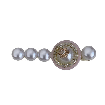 Women's Elegant Simple Style Streetwear Floral Iron Inlay Artificial Pearls Hair Clip