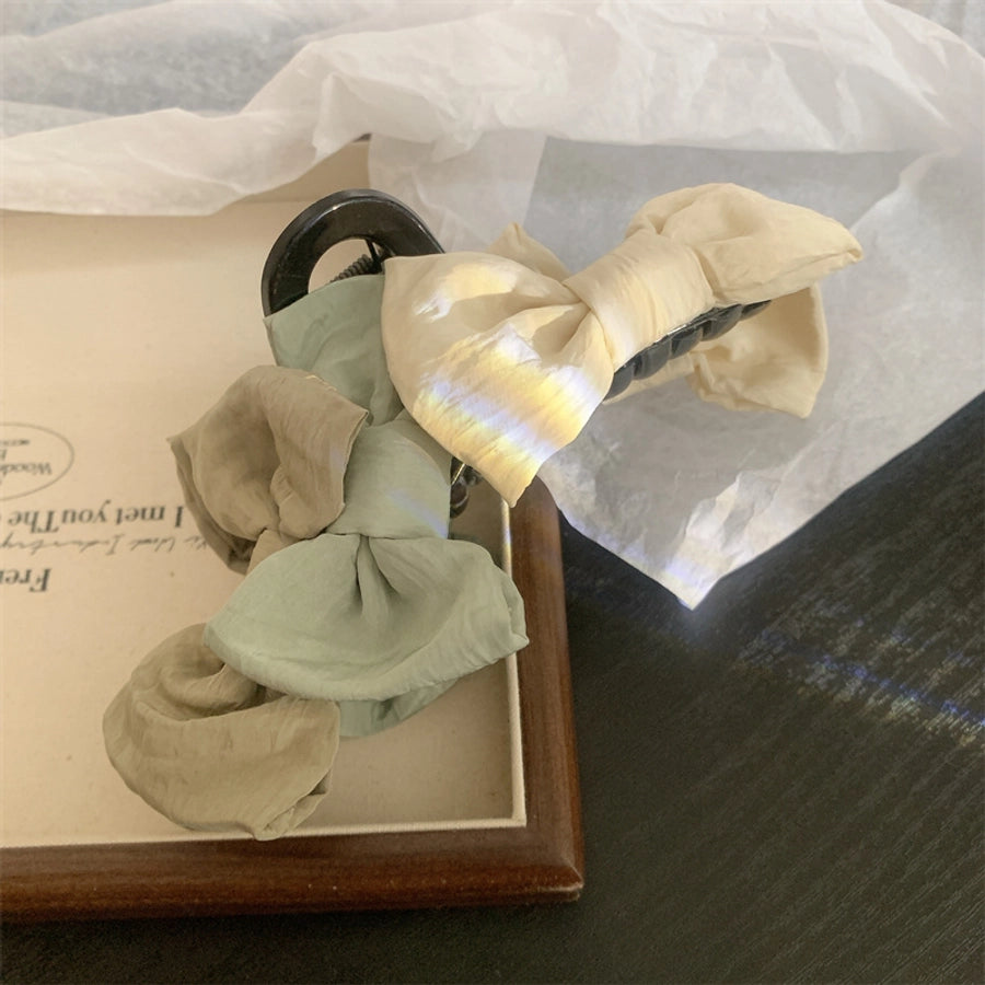 Women's Korean Style Bow Knot Plastic Cloth Hair Claws