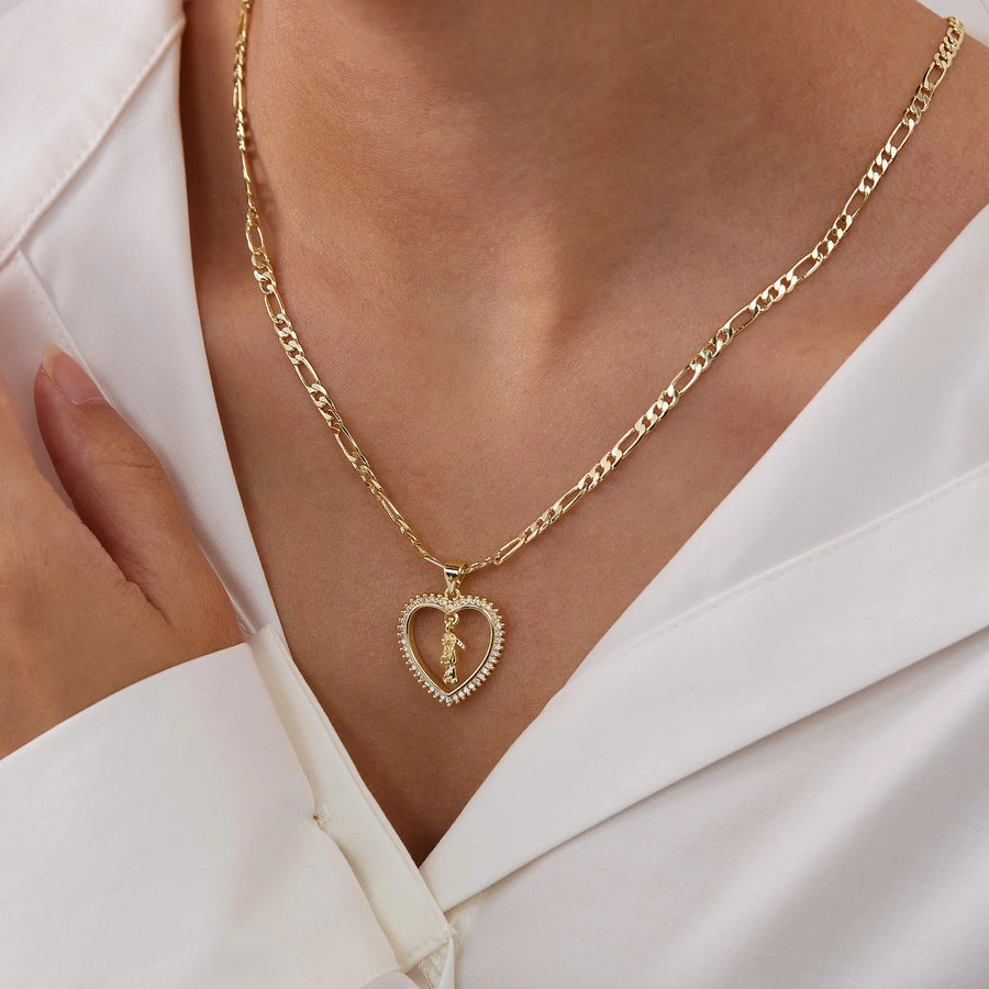 Jewelry French Style Simple Style Geometric Copper 14K Gold Plated Pendant Necklace