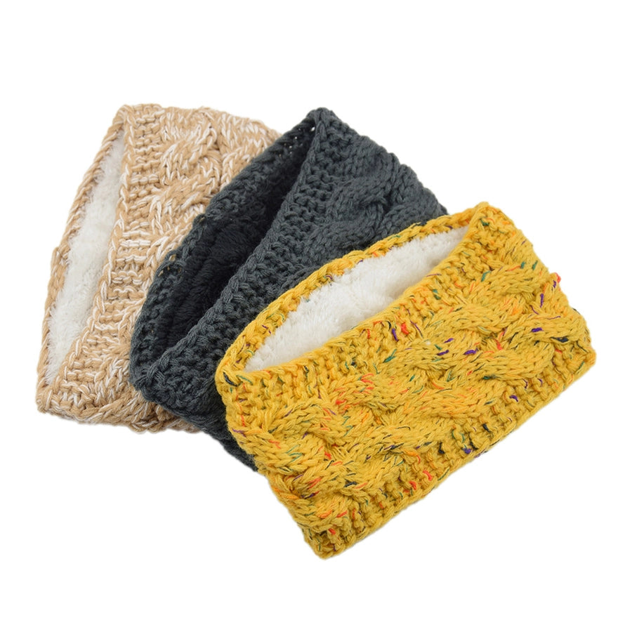 plus velvet knitted hair band wool color dot yarn headband variegated warm hair accessories autumn and winter twist ear protection headband