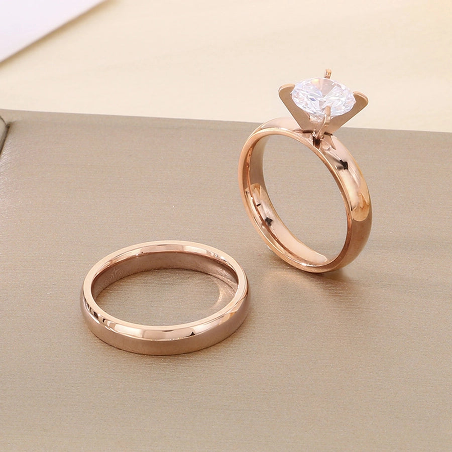 Jewelry Simple Style Geometric 304 Stainless Steel 18K Gold Plated Rings