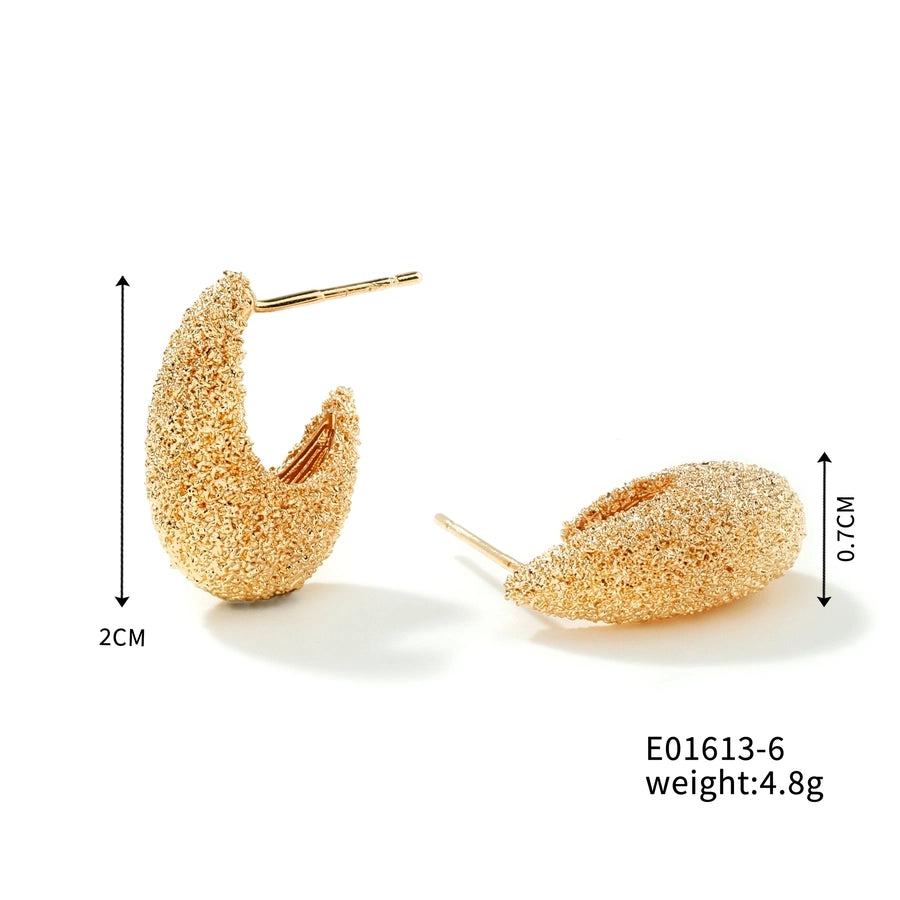 1 Pair Elegant Business Tropical Geometric Asymmetrical Copper K Gold Plated Earrings