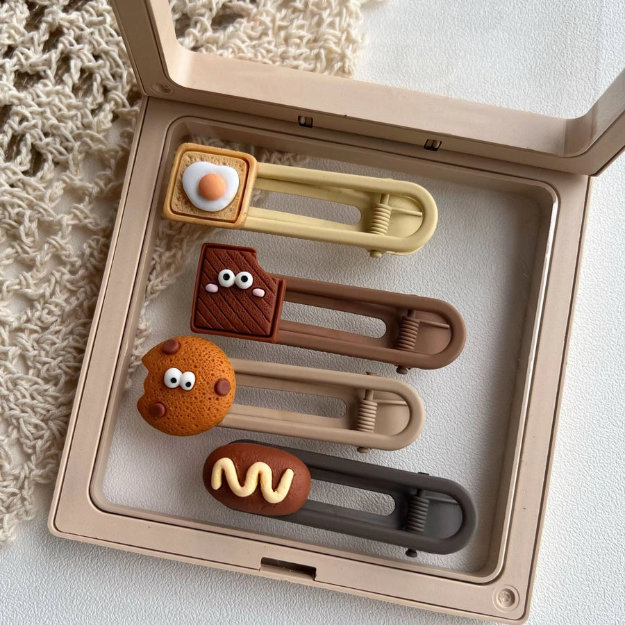 cute cartoon metal hair clip 4 pieces