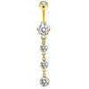1 Piece Belly Rings Simple Style Shiny Round Heart Shape Bow Knot 316L Stainless Steel  Inlay Zircon