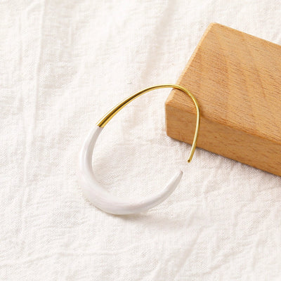 1 Pair Elegant C Shape Geometric Enamel Titanium Steel Ear Studs