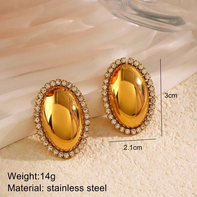 1 Pair Retro Simple Style Classic Style Geometric Heart Shape Bow Knot Plating 304 Stainless Steel Ear Studs