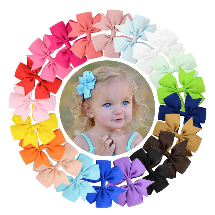 fashion baby v-shaped ribbed ribbon bow hairpin hair accessories