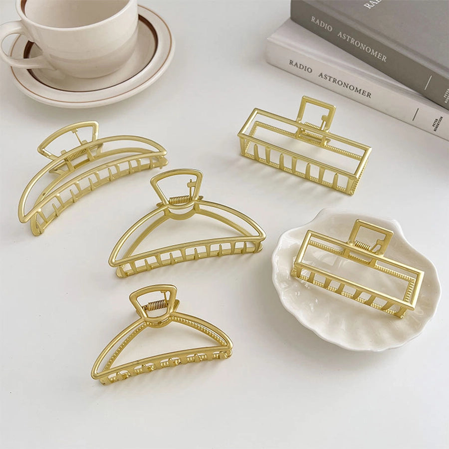 retro geometric alloy plating hair claws