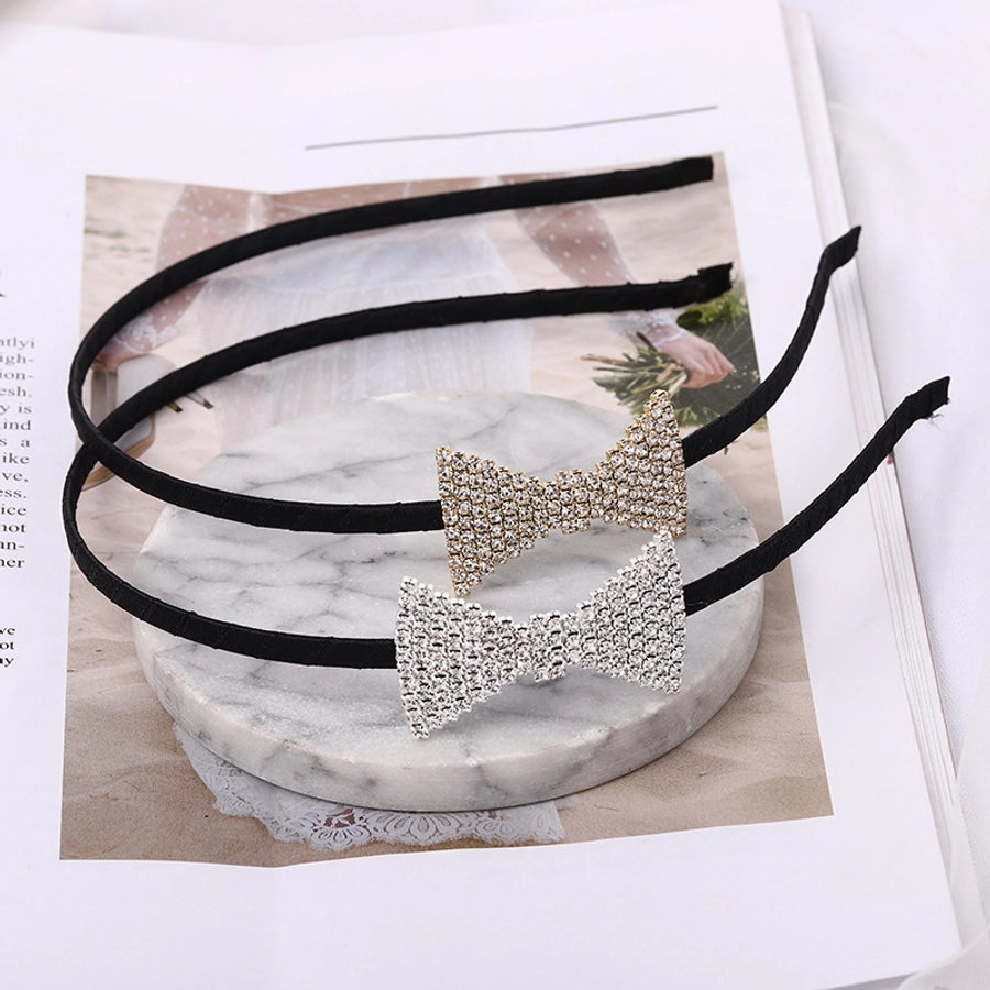 women's simple style bow knot rhinestone hair band