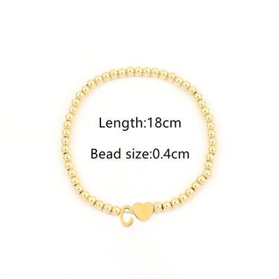 304 Stainless Steel Copper Letter Heart Shape Bracelets