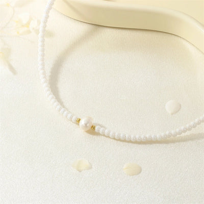 Jewelry Lady Classic Style Circle Glass Copper Necklace