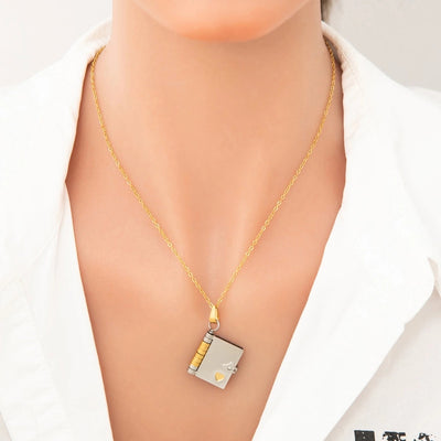 Jewelry Vintage Style Classic Style Book envelope Heart Shape Titanium Steel Plating Pendant Necklace