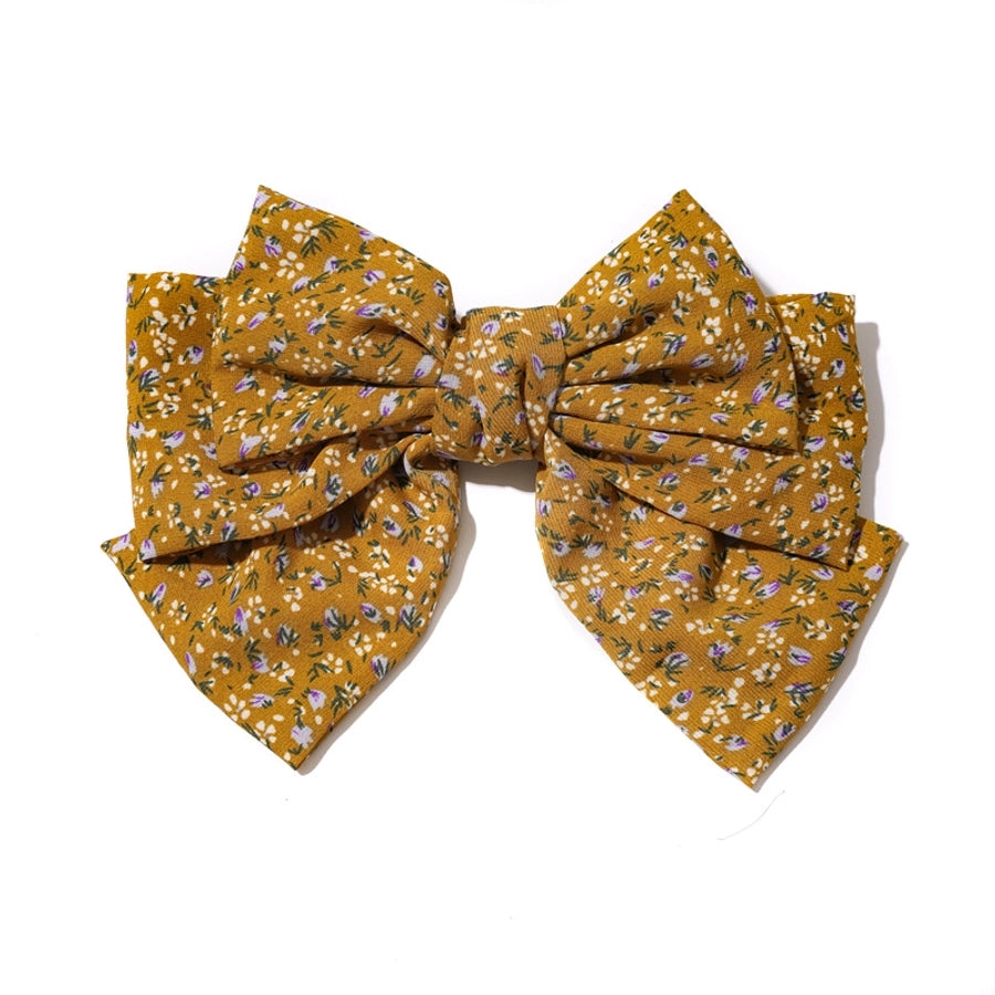 simple style bow knot cloth floral hair clip 1 piece