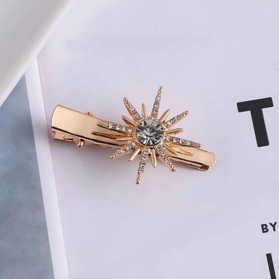 fashion moon butterfly metal handmade inlay artificial pearls artificial diamond hair clip 1 piece