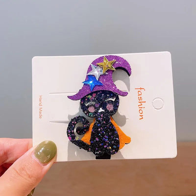 Halloween Cool Style Girl'S Pumpkin Cat Ghost Felt Hair Clip