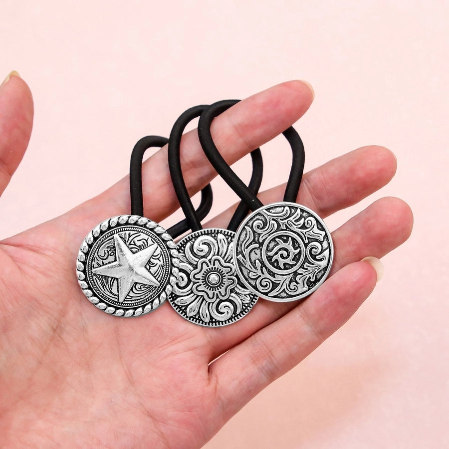 Women's Ethnic Style Color Block Cloth Metal Hair Tie