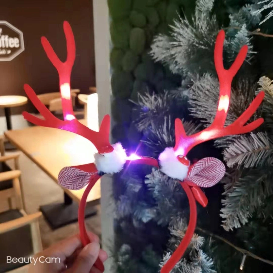 Internet Celebrity  Christmas Girl Heart Christmas Hair Band Cute Elk Horn Hair Accessories Pressure Hair Band