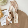 women's sweet letter plaid flower silk scarf printing hair band