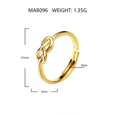 Copper 18K Gold Plated Criss Cross Infinity Open Rings