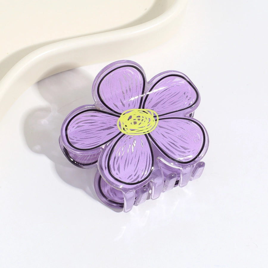 cartoon style cute flower arylic hair claws