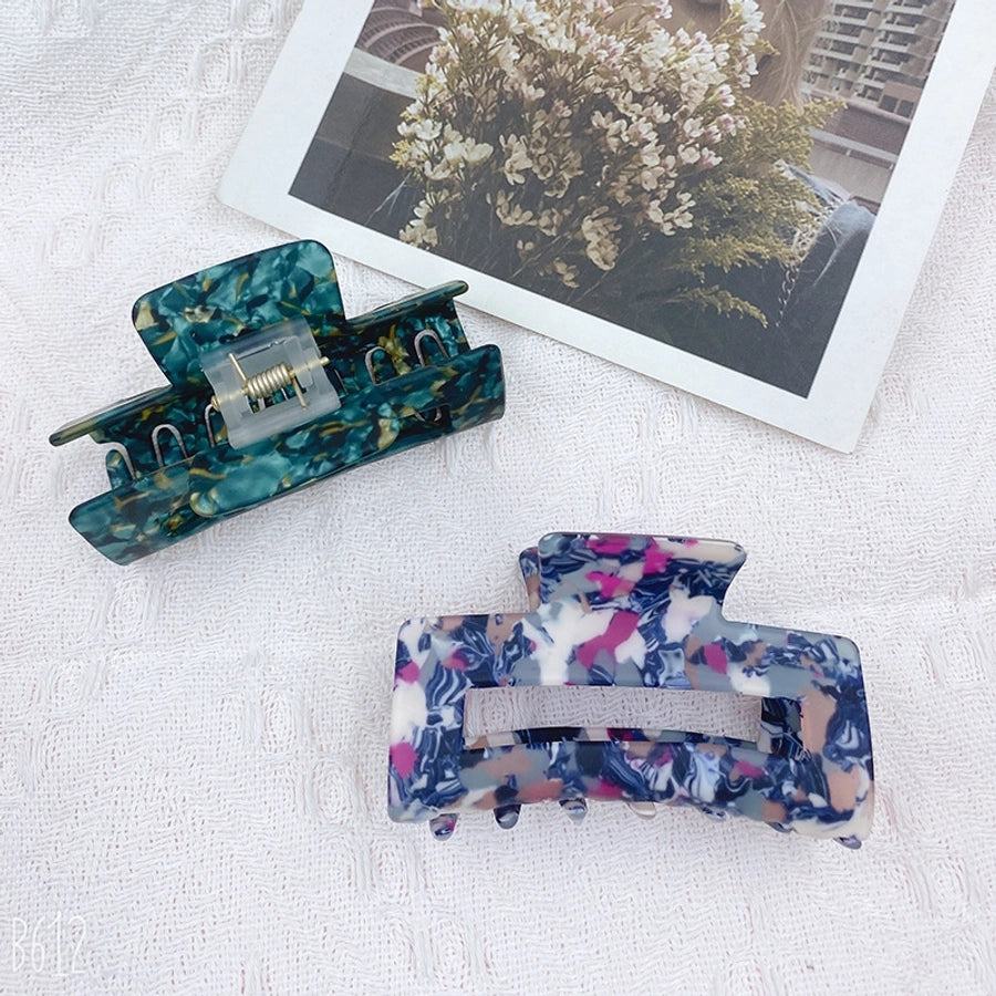 sweet color block rectangle acetic acid sheets handmade hair claws 1 piece