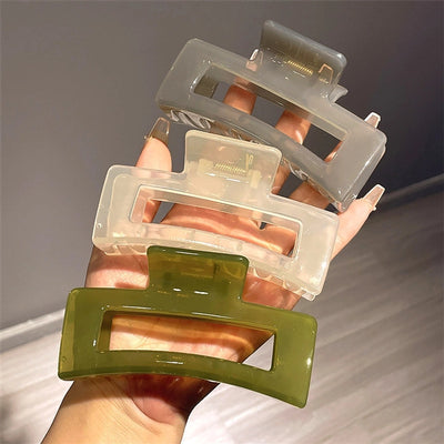 Korean-style Bright Face Non-scratch Disc Hair Clip Women's Large Frosted Elegant Shark Clip Back Head Hairpin Headwear Hair Clip