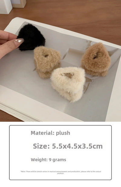 Internet celebrity Triangle Plush hairpin back head updo hair clip female grip high-grade furry shark clip head