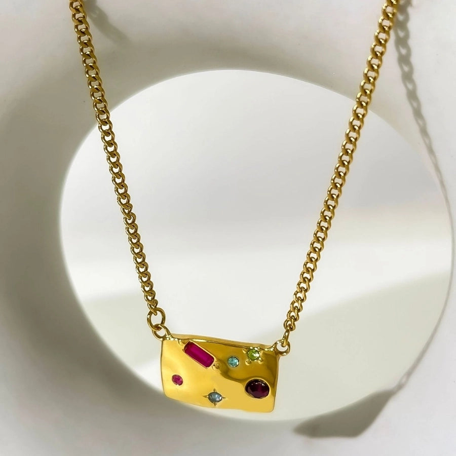 Jewelry Vintage Style Simple Style Geometric 304 Stainless Steel Plating Pendant Necklace