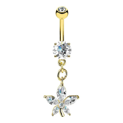 1 Piece Belly Rings Simple Style Moon 316 Stainless Steel  Inlay Zircon