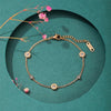 Cute Streetwear Commute Geometric Round 304 Stainless Steel 18K Gold Plated Artificial Rhinestones Bracelets In Bulk