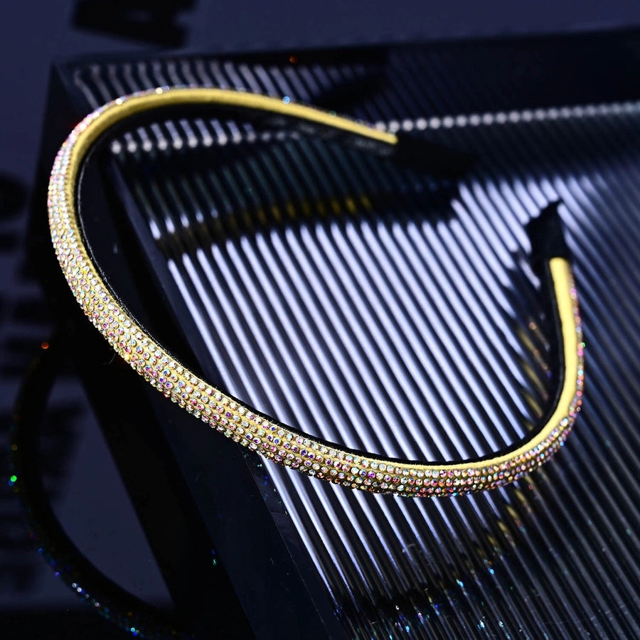 Women's Simple Style Classic Style Solid Color Rhinestone Inlay Rhinestones Hair Band
