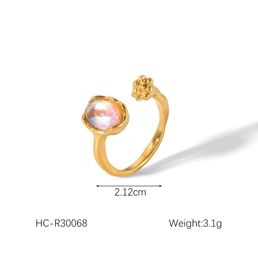 Jewelry IG Style Classic Style Irregular Geometric 304 Stainless Steel Titanium Steel 18K Gold Plated Open Rings