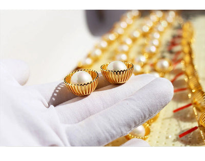 1 Pair Elegant Vintage Style Luxurious Geometric Brass 24K Gold Plated Ear Studs