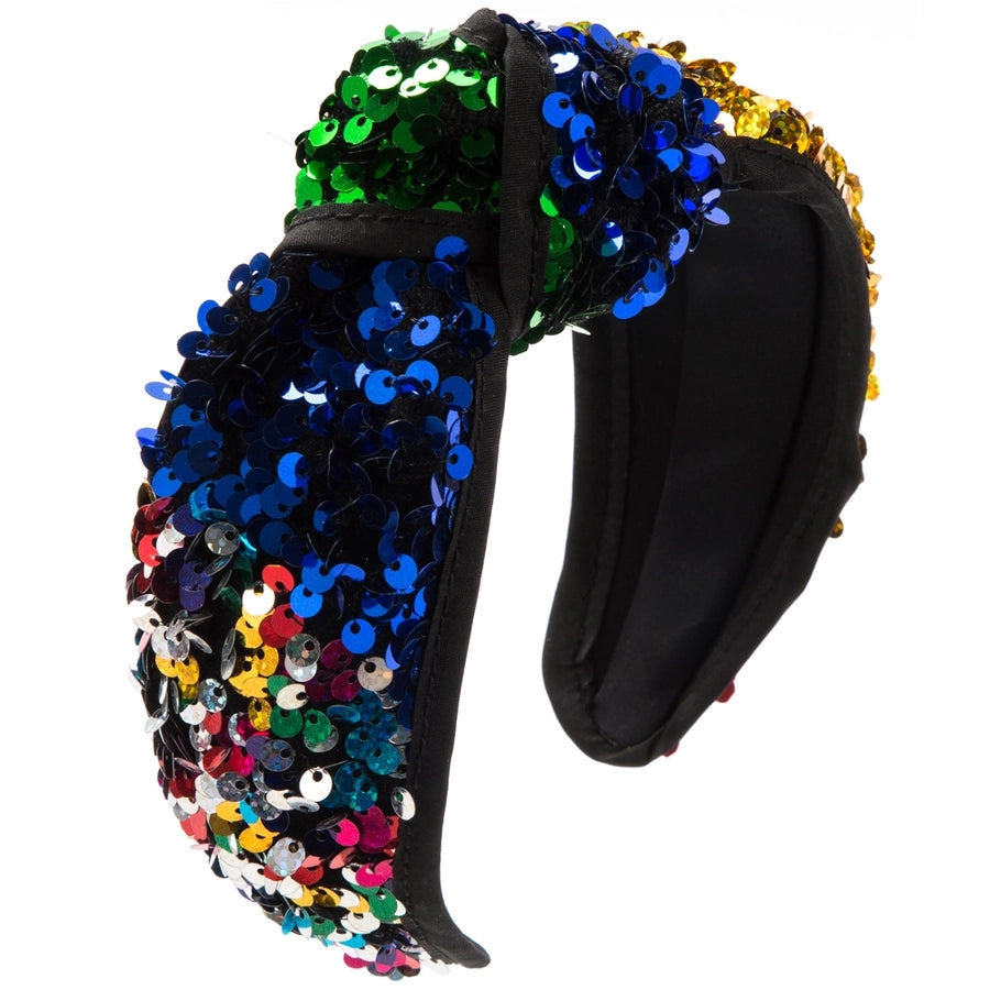 Women's Glam Hip-Hop Rock Color Block Sequin Alloy Cloth Hair Band