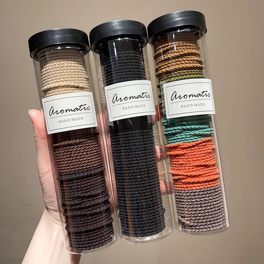 Canned rubber band women's tie head high elastic durable hair rope tie head  new rubber band high ponytail hair rope hair ring