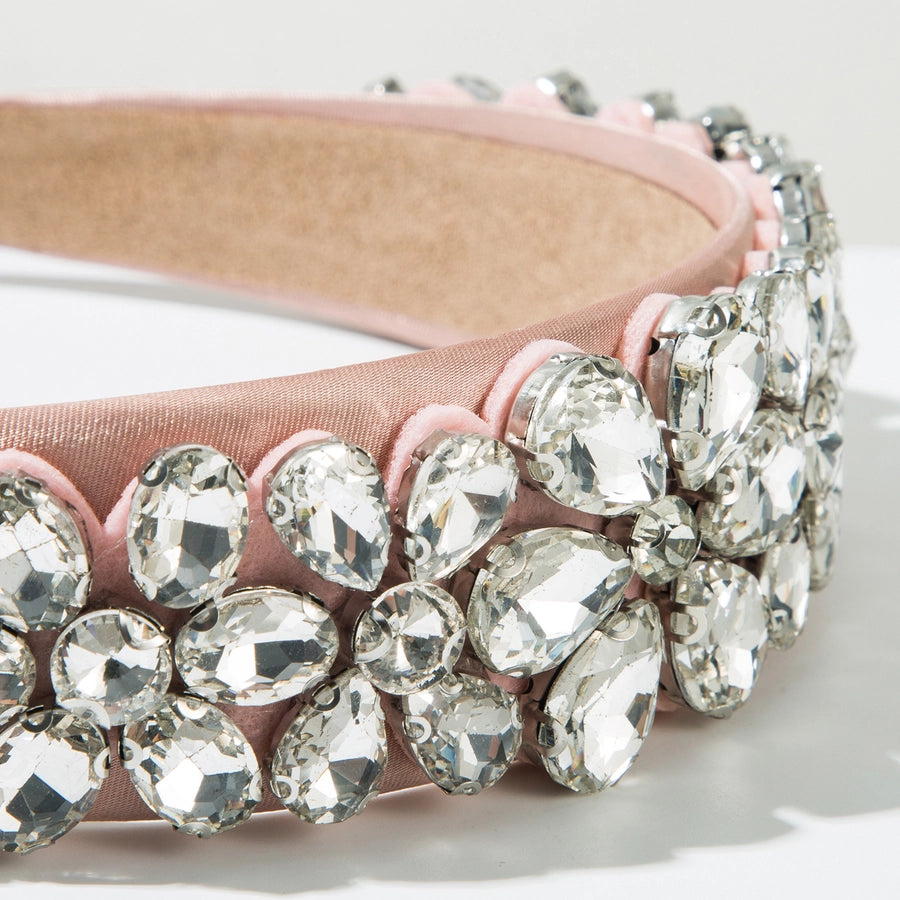 Women's Elegant Glam Luxurious Solid Color Alloy Cloth Glass Hair Band