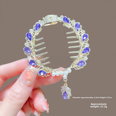 Children's ball head fixed artifact Pearl Rhinestone grip clip does not hurt the hair back of the head ponytail buckle girl hairpin headdress