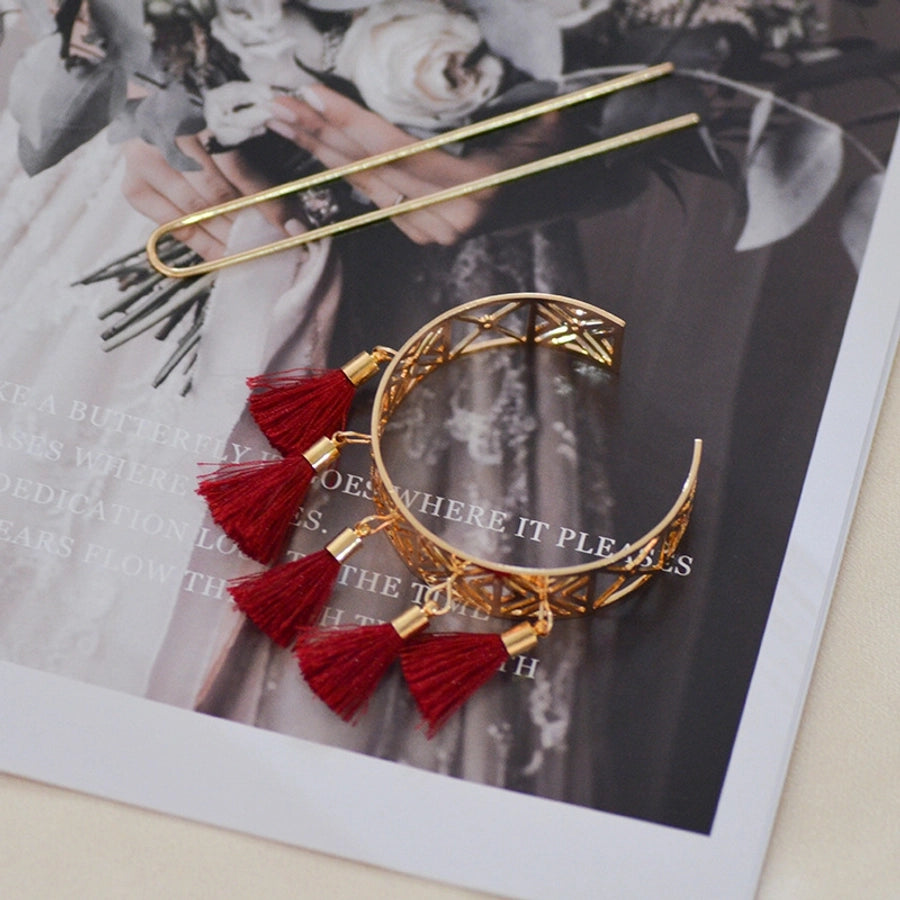 Women's Retro Geometric Metal Tassel Plating Hairpin
