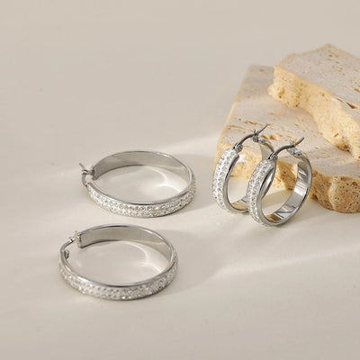 1 Pair Elegant Classic Style Circle 304 Stainless Steel Earrings