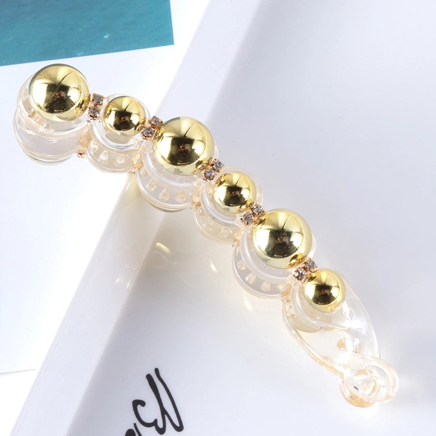 simple style geometric plastic artificial pearls hair clip