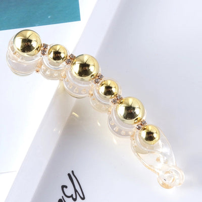 simple style geometric plastic artificial pearls hair clip