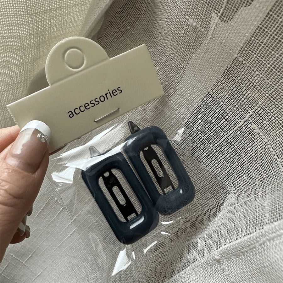 Personalized Girl Color Plastic Hairpin Advanced Design Sense Side Clip Hairpin a Pair of Hairclips Square Bang Clip Frog Buckle Bar Shaped Hair Clip Hairpin